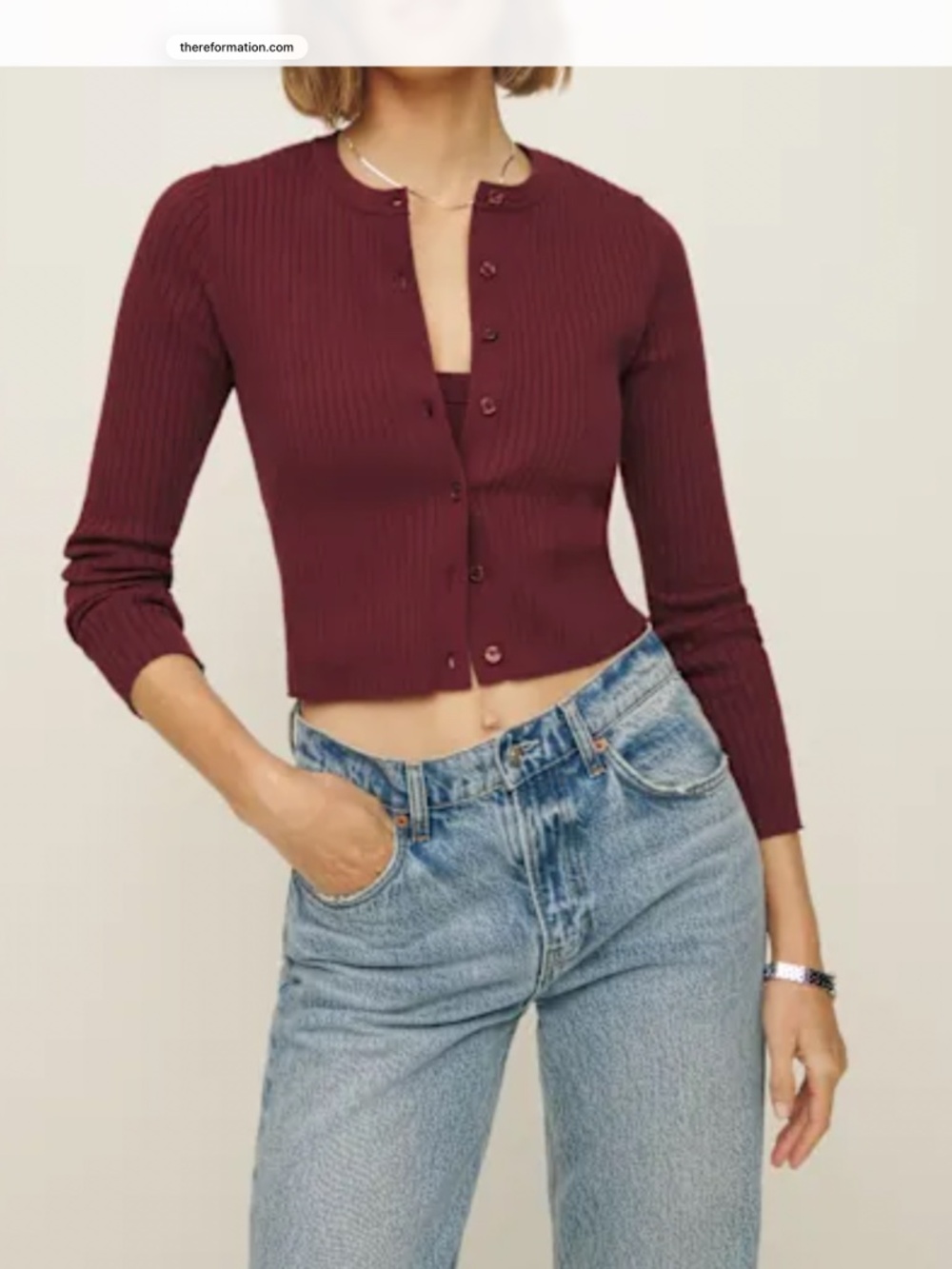 Reformation Joanne Cotton Cardigan Size XS Fall Staple